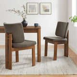 Alba Taupe Armless Upholstered Dining Chairs (Set of 2) - Ornate Home