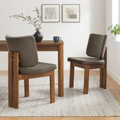 Alba Taupe Armless Upholstered Dining Chairs (Set of 2) - Ornate Home