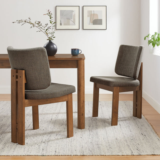 Alba Taupe Armless Upholstered Dining Chairs (Set of 2) - Ornate Home
