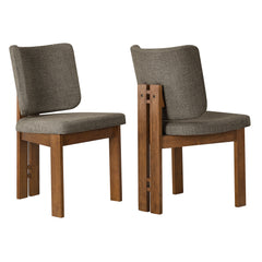 Alba Taupe Armless Upholstered Dining Chairs (Set of 2) - Ornate Home
