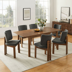 Alba Walnut/Charcoal 7-Piece Dining Set - Ornate Home