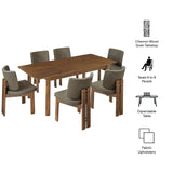 Alba Walnut/Taupe 7-Piece Dining Set - Ornate Home
