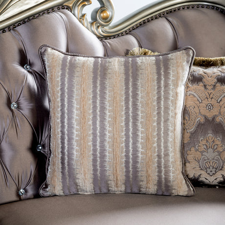 Albacete Champagne & Purple Velvet Loveseat - Ornate Home