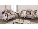 Albacete Champagne & Purple Velvet Sofa - Ornate Home