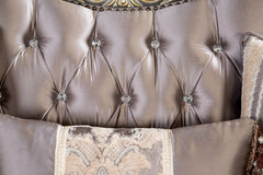 Albacete Champagne & Purple Velvet Sofa - Ornate Home