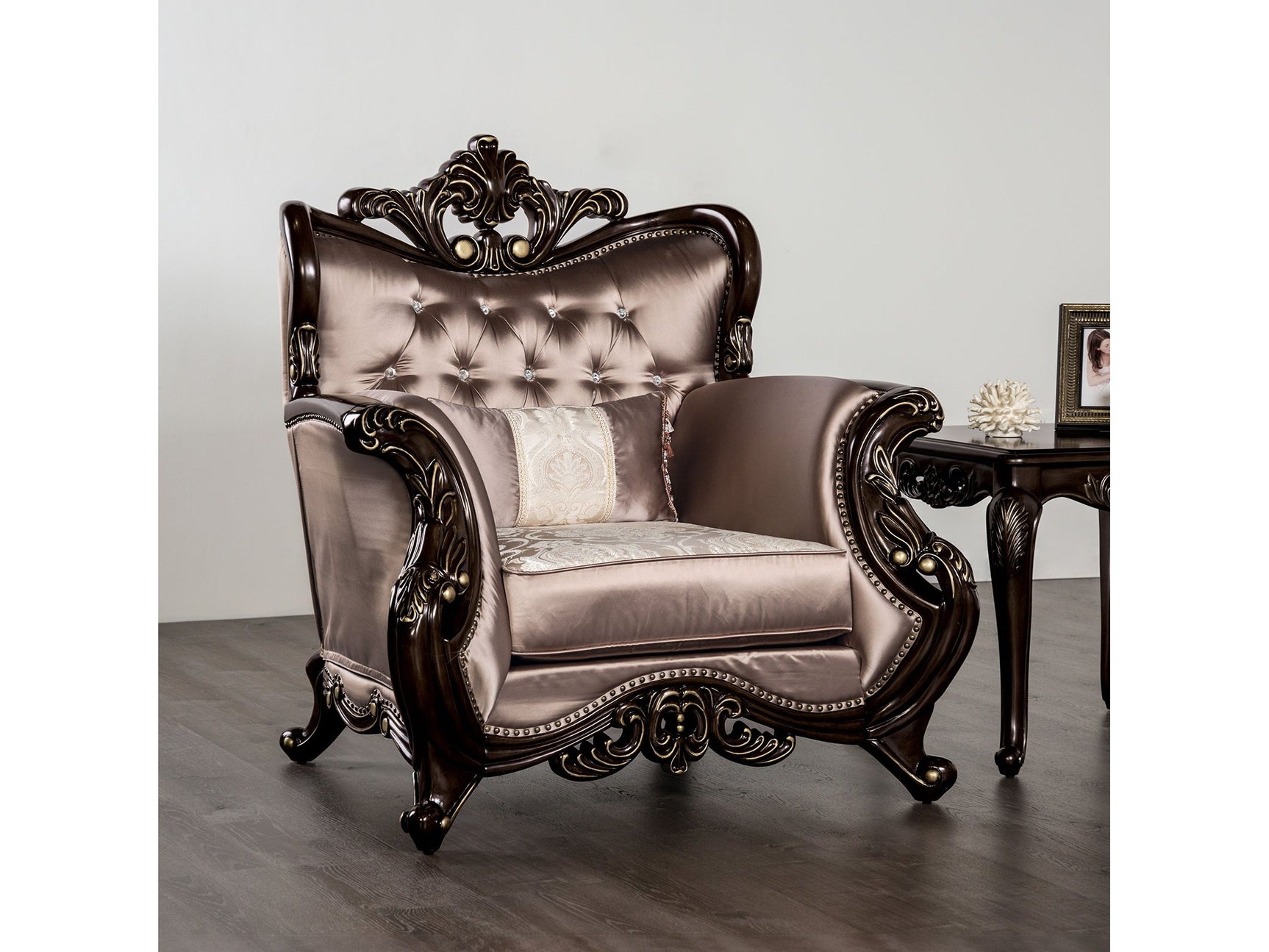 Albacete Dark Cherry/Brown Chair - Ornate Home