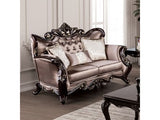 Albacete Dark Cherry/Brown Loveseat - Ornate Home