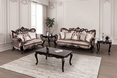 Albacete Dark Cherry/Brown Loveseat - Ornate Home
