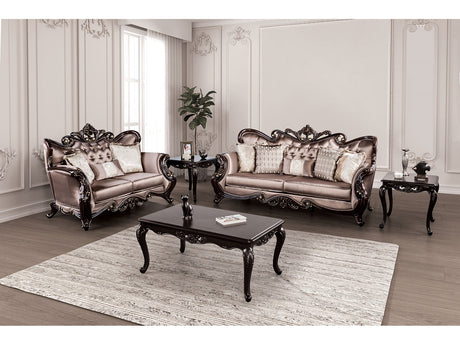 Albacete Dark Cherry/Brown Sofa & Loveseat - Ornate Home