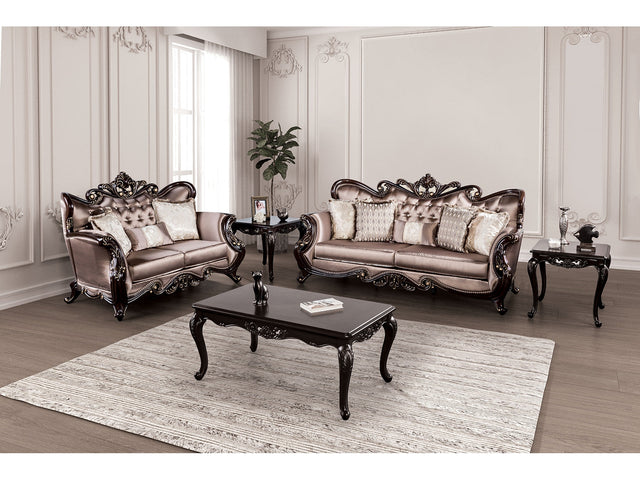 Albacete Dark Cherry/Brown Sofa & Loveseat - Ornate Home