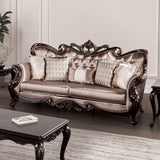 Albacete Dark Cherry/Brown Sofa & Loveseat - Ornate Home