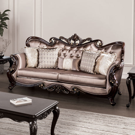 Albacete Dark Cherry/Brown Sofa & Loveseat - Ornate Home