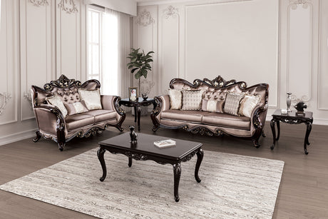 Albacete Dark Cherry/Brown Sofa - Ornate Home