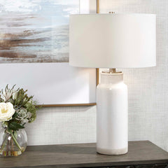 Albany White Farmhouse Table Lamp - Ornate Home
