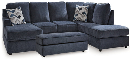 Albar Place Cobalt 2-Piece Sectional & Ottoman - Ornate Home