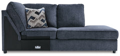 Albar Place Cobalt 2-Piece Sectional & Ottoman - Ornate Home