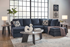 Albar Place Cobalt 2pc Sectional w/ RAF Corner Chaise - Ornate Home