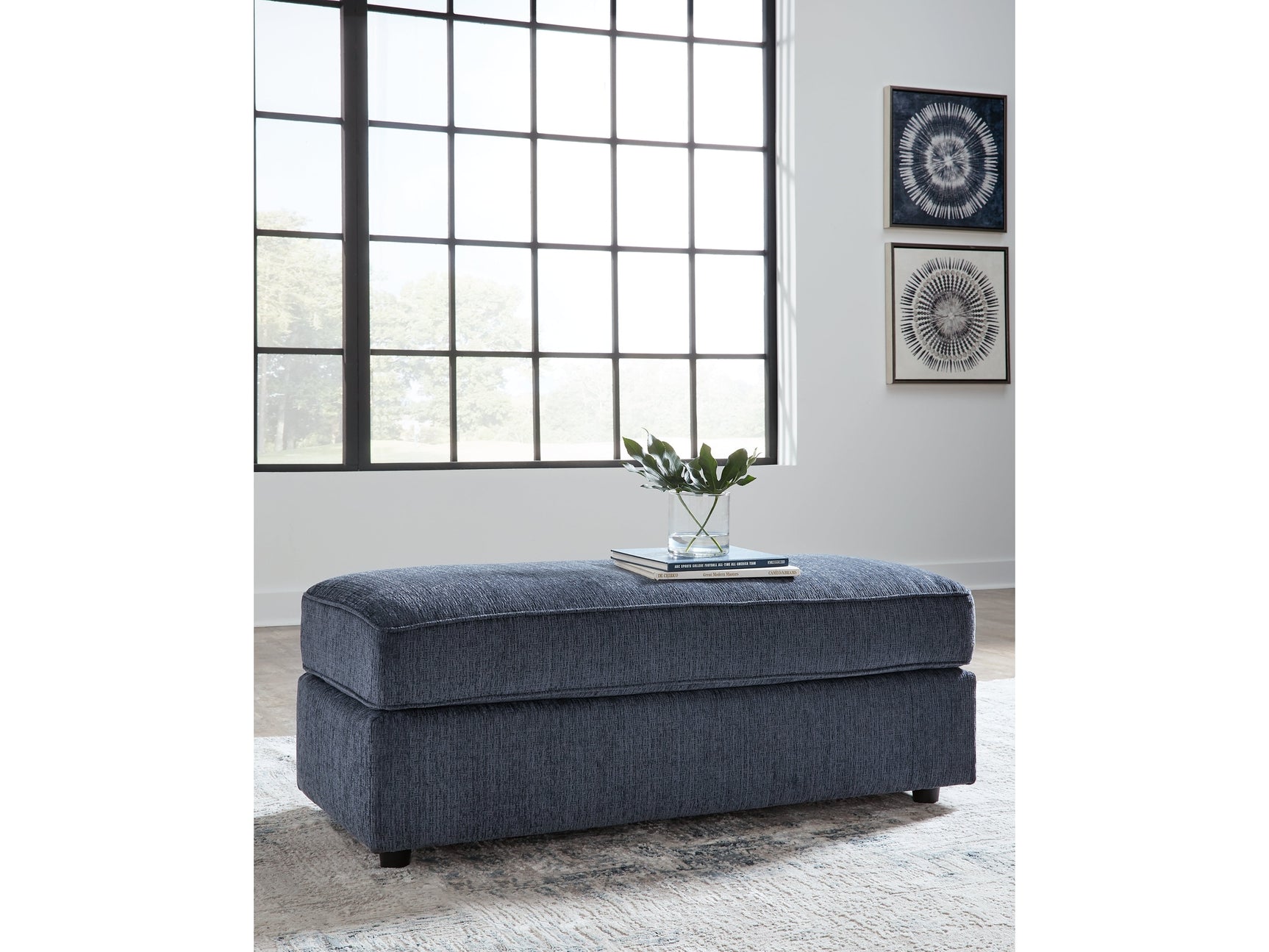 Albar Place Cobalt Oversized Accent Ottoman (Online Special Price) - Ornate Home