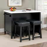 Albergo Black/White 3 Pc Bar Table Set - Ornate Home