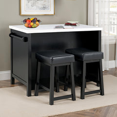 Albergo Black/White 3 Pc Bar Table Set - Ornate Home