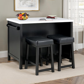 Albergo Black/White 3 Pc Bar Table Set - Ornate Home