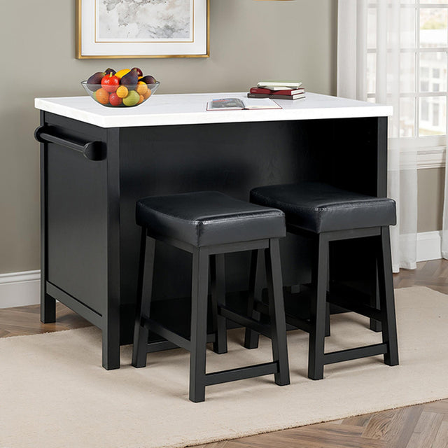 Albergo Black/White 3 Pc Bar Table Set - Ornate Home