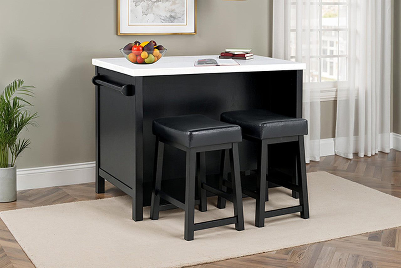 Albergo Black/White 3 Pc Bar Table Set - Ornate Home