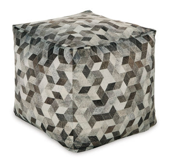 Albermarle Gray/Brown Pouf (Online Special Price) - Ornate Home