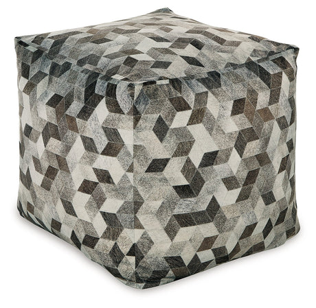 Albermarle Gray/Brown Pouf - Ornate Home
