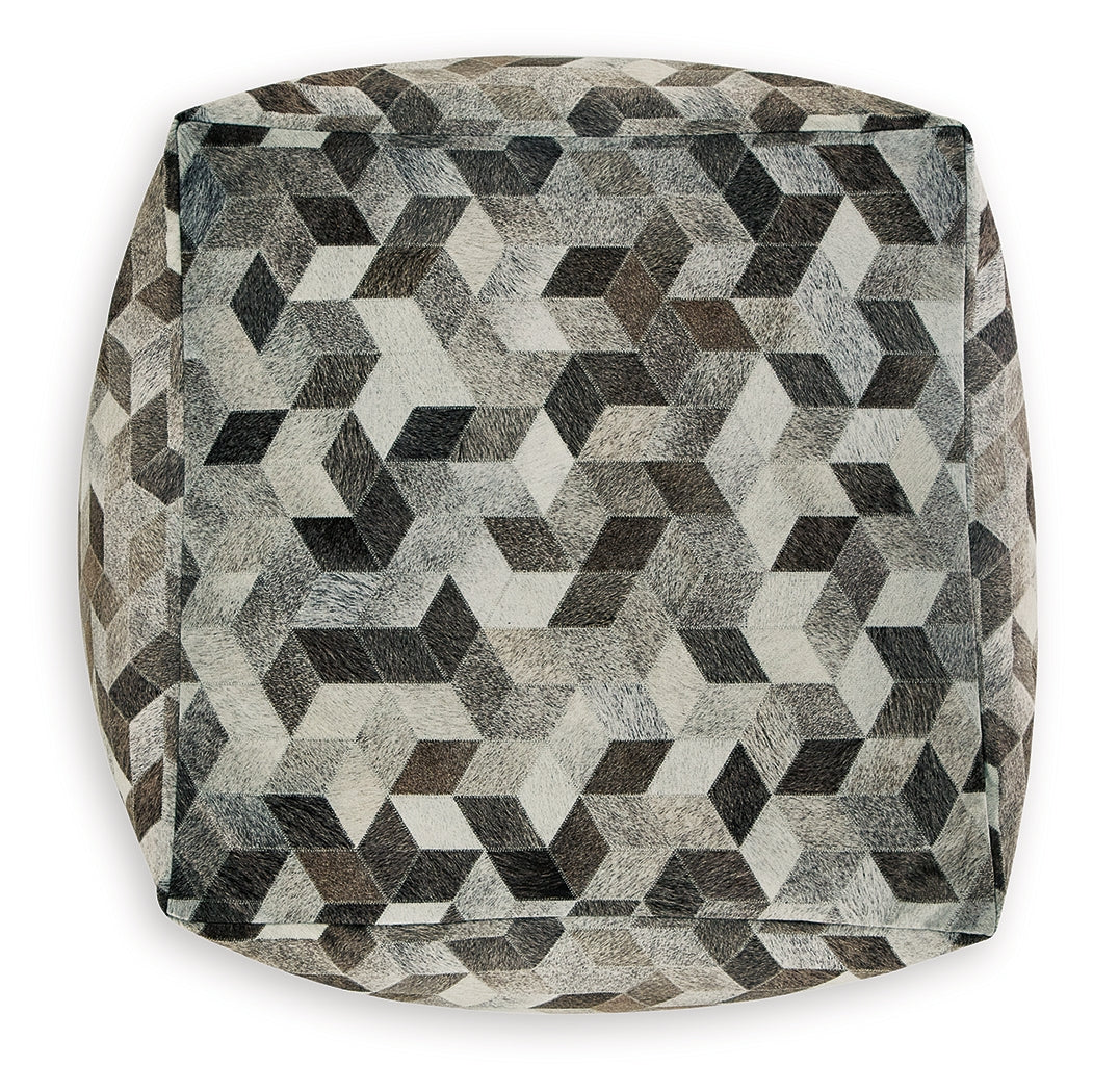 Albermarle Gray/Brown Pouf - Ornate Home