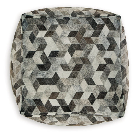 Albermarle Gray/Brown Pouf - Ornate Home