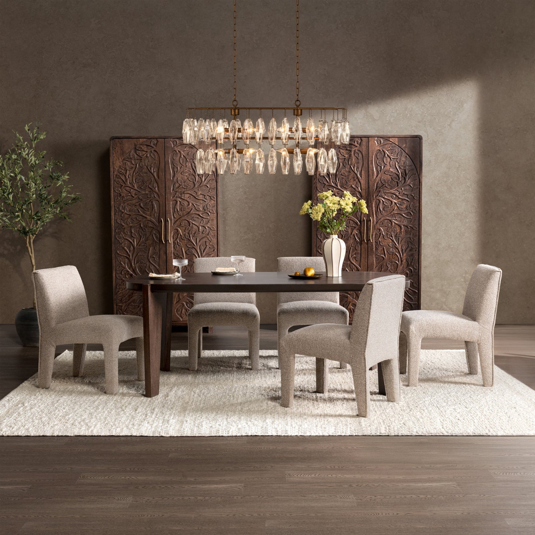 Albero Bark Brown Dining Table - Ornate Home