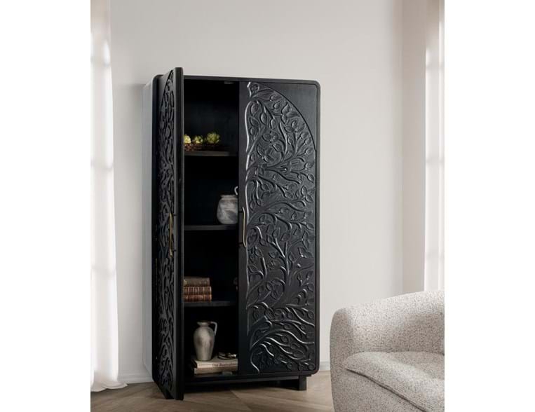 Albero Black Tall Cabinet - Ornate Home
