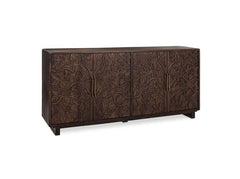 Albero Brown Solid Wood 4-Door Buffet - Ornate Home