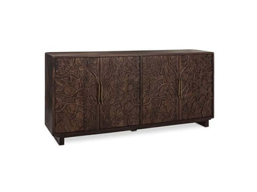 Albero Brown Solid Wood 4-Door Buffet - Ornate Home