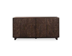 Albero Brown Solid Wood 4-Door Buffet - Ornate Home