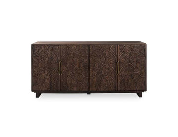 Albero Brown Solid Wood 4-Door Buffet - Ornate Home