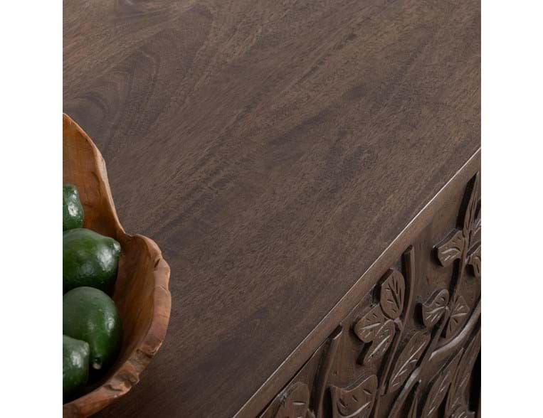 Albero Brown Solid Wood 4-Door Buffet - Ornate Home