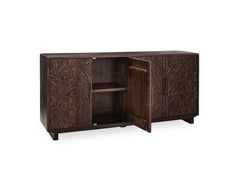 Albero Brown Solid Wood 4-Door Buffet - Ornate Home