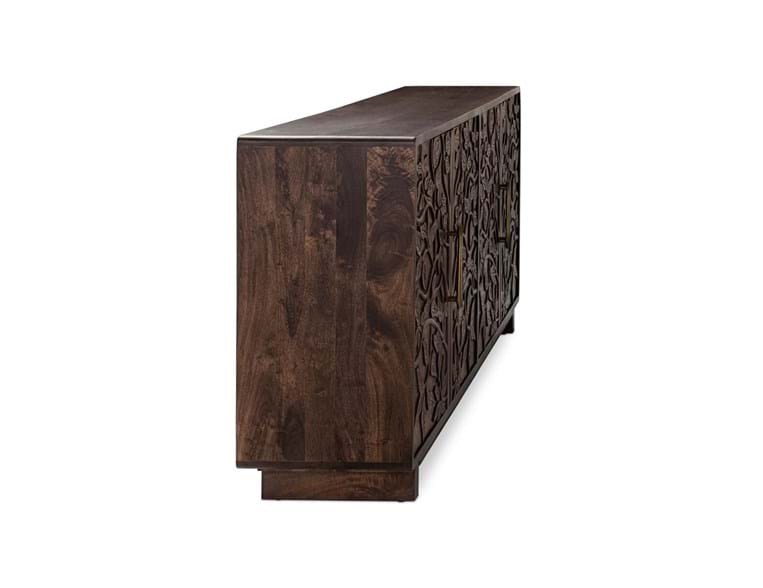 Albero Brown Solid Wood 4-Door Buffet - Ornate Home