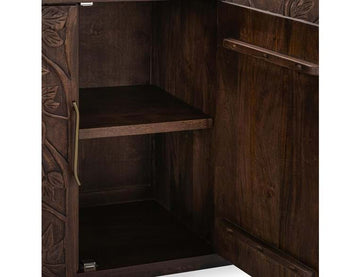 Albero Brown Solid Wood 4-Door Buffet - Ornate Home