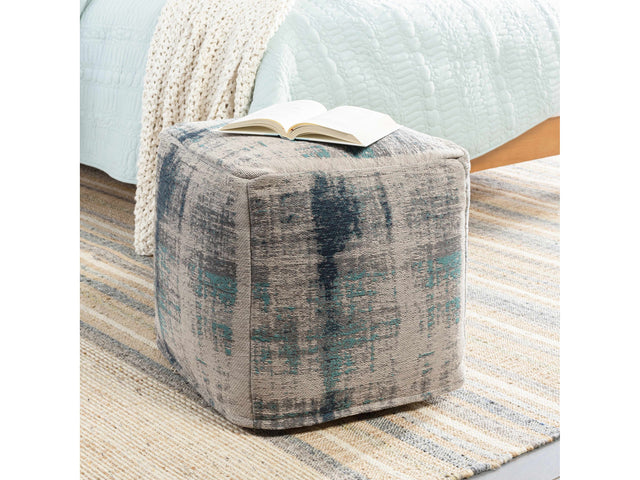 Albertville Knitted Gray Cotton Pouf - Ornate Home