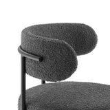 Albie Charcoal/Black Boucle Fabric Counter Stools (Set of 2) - Ornate Home