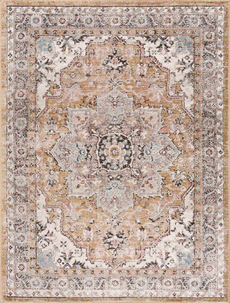 Albie Gold & Beige Area Rug - Clearance - Ornate Home