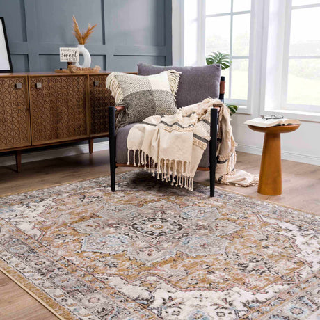 Albie Gold & Beige Area Rug - Clearance - Ornate Home