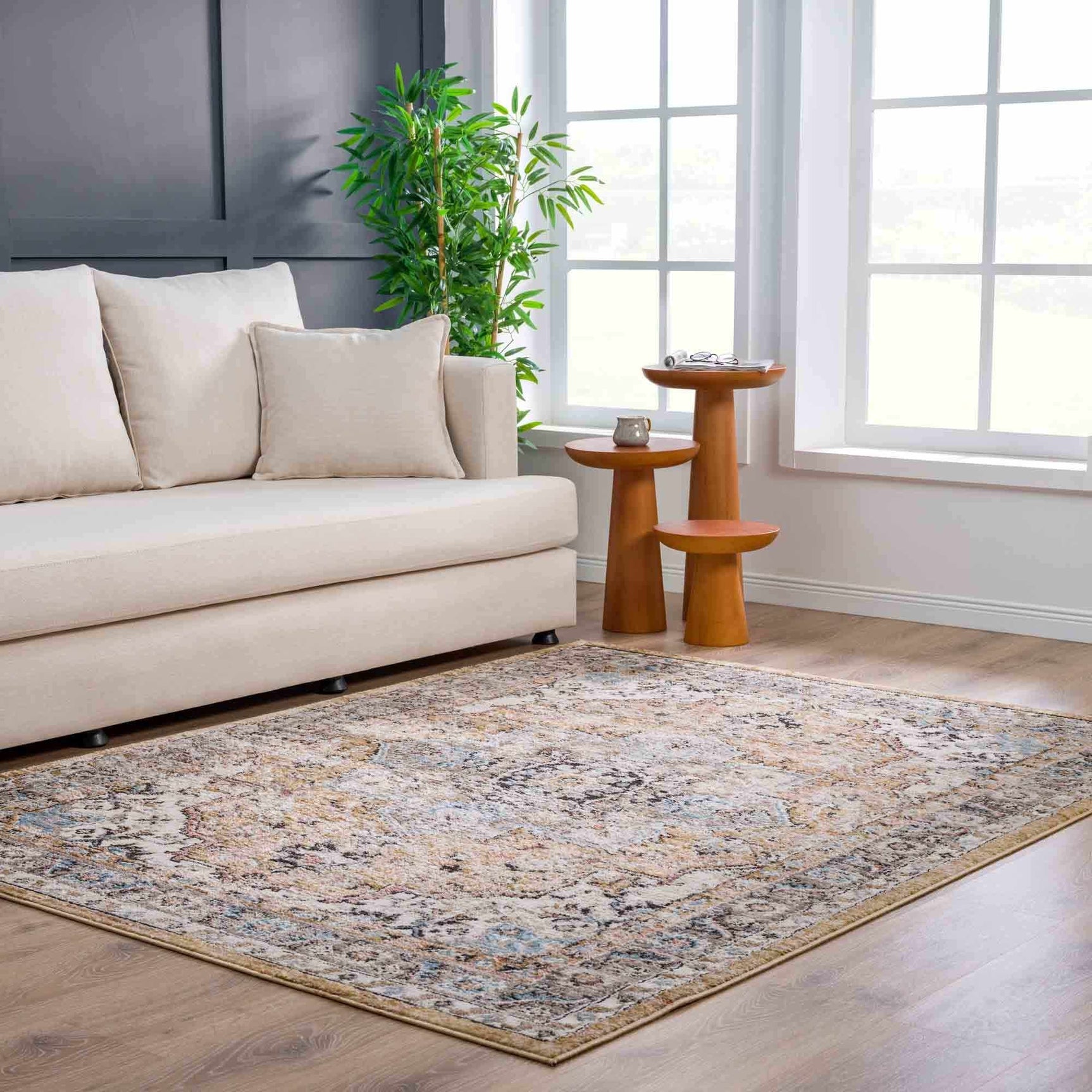 Albie Gold & Beige Area Rug - Clearance - Ornate Home