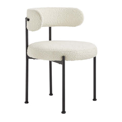 Albie Ivory/Black Boucle Fabric Dining Chairs (Set of 2) - Ornate Home