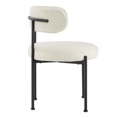 Albie Ivory/Black Boucle Fabric Dining Chairs (Set of 2) - Ornate Home