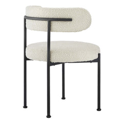 Albie Ivory/Black Boucle Fabric Dining Chairs (Set of 2) - Ornate Home