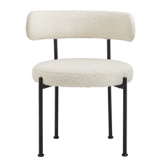 Albie Ivory/Black Boucle Fabric Dining Chairs (Set of 2) - Ornate Home